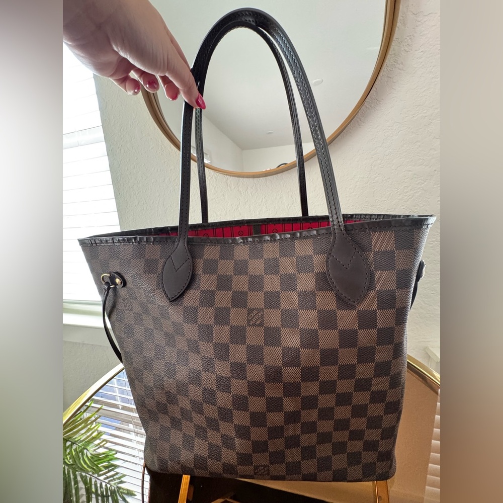 Louis Vuitton DAMIER EBENE MM NEVERFULL TOTE SHOULDER BAG